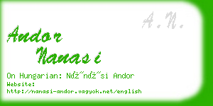 andor nanasi business card